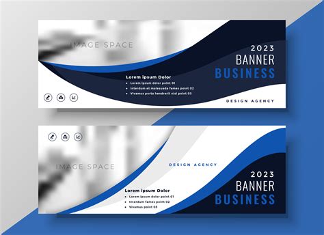 Blue Wavy Business Banner Template Download Free Vector Art Stock