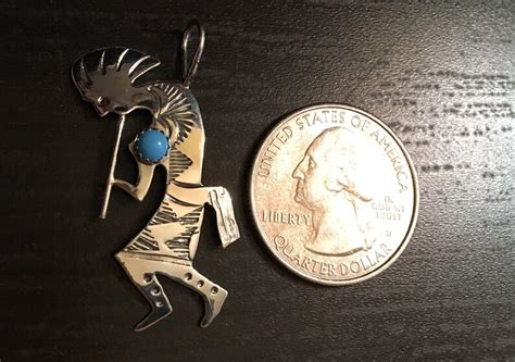 Navajo Kokopelli Pendant Sterling Silver With Stone Etsy