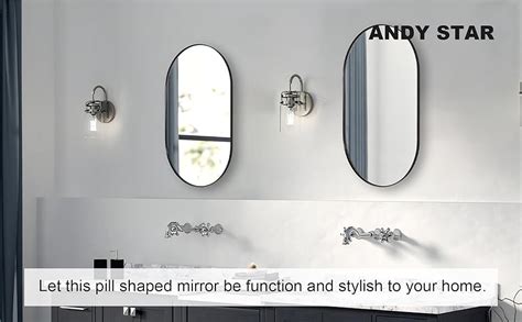 Andy Star Black Oval Mirror 20x33 Oval Black Mirror Stainless Steel