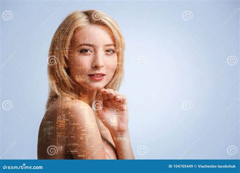 joyful millennial lady smiling into camera stock image image of girl imaginative 104705449