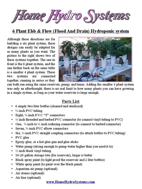 Pdf 6 Plant Ebb And Flow Flood And Drain Hydroponic System Dokumentips