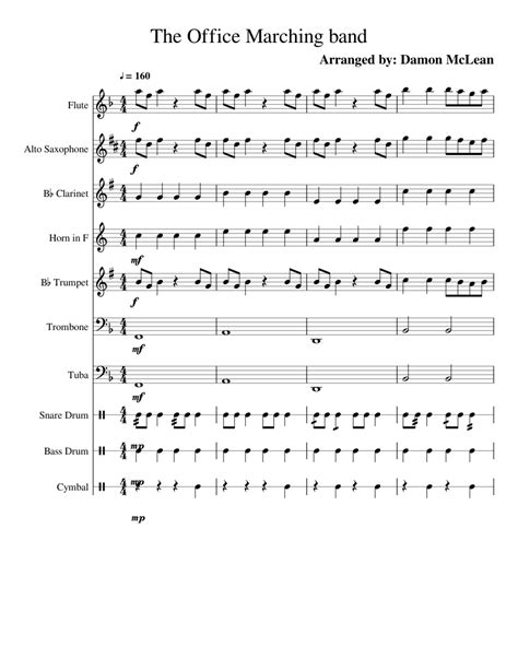 The Office Marching Band Sheet Music For Trumpet In B Flat Trombone