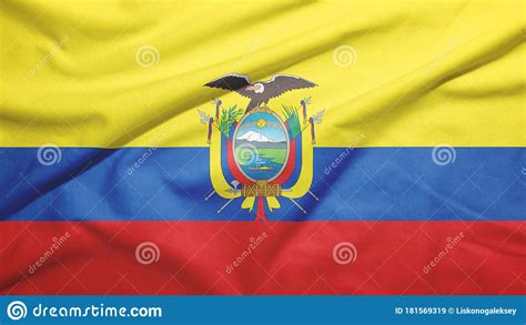Bandera Ecuador Con Textura De Tela Imagen De Archivo Imagen De Foto Rizado 181569319