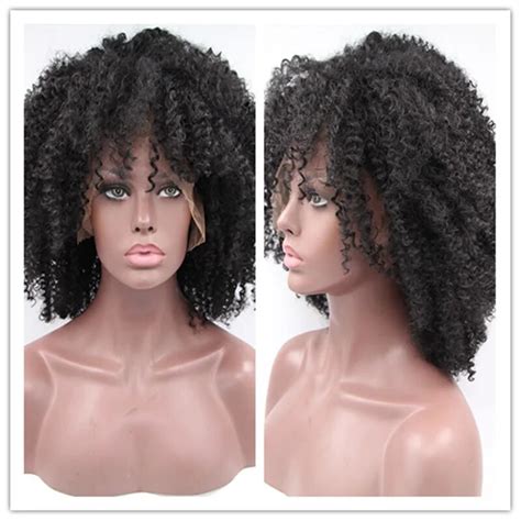 Free Shipping Top Quality Heat Resistant Wigs Curly Kinky Curl Black Synthetic Lace Front Wigs