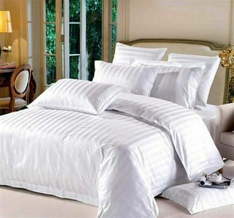 210 Tc Glace Cotton Satin Stripes Plain Bedsheet King Size Double Bed