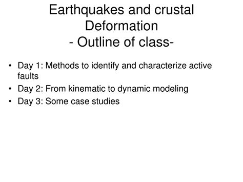 Ppt Earthquakes And Crustal Deformation Objectives Of Class
