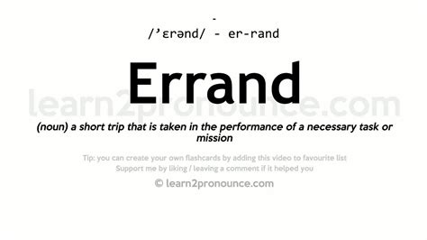 Pronunciation Of Errand Definition Of Errand Youtube