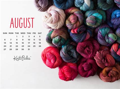 Free Downloadable August Calendar Knitpicks Staff Knitting Blog