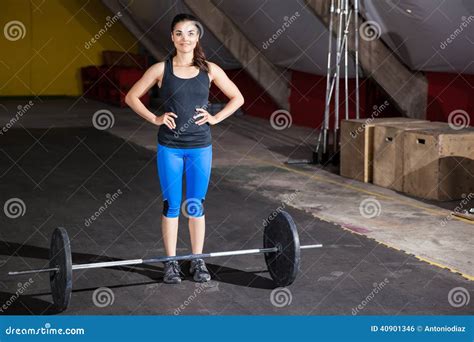 Happy Girl About Lift Some Weights Stock Photo Image Of Cute Workout