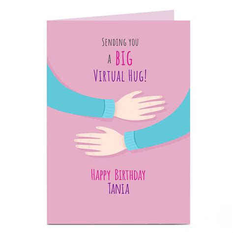 buy personalised birthday card virtual hug for gbp 1 79 card factory uk