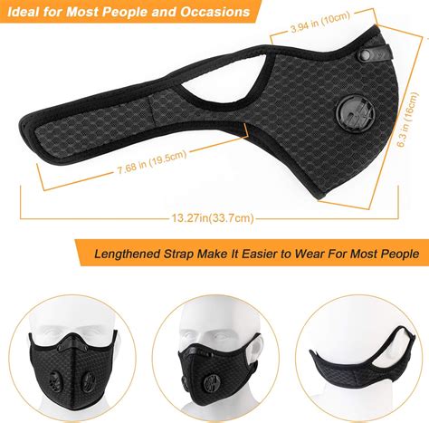 Astroai Reusable Dust Face Mask With Filters Personal Protective Adjustable For Running