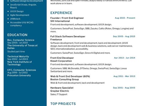 Create a distinct section to display your core and technical skills. Sample Resume Of Front End Developer For Freshers - Front ...