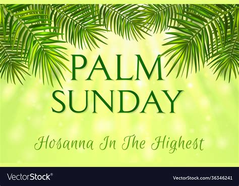 Palm Sunday Greeting Banner Template Royalty Free Vector