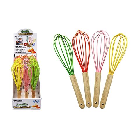 Diamond Visions 01 1904 Bamboo Handle Silicone Whisk Set In Assorted