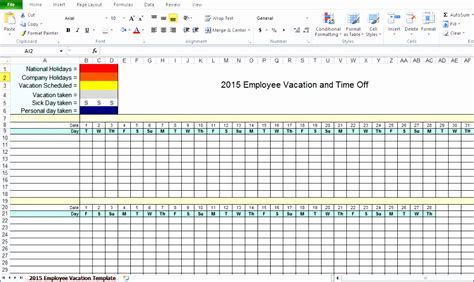 9 Vacation Excel Template Excel Templates Excel Templates