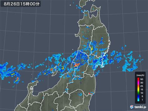 東北地方の過去の雨雲レーダー(2018年08月26日) - 日本気象協会 tenki.jp