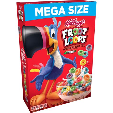 Kellogg S Froot Loops Breakfast Cereal Original Mega Size Low Fat My