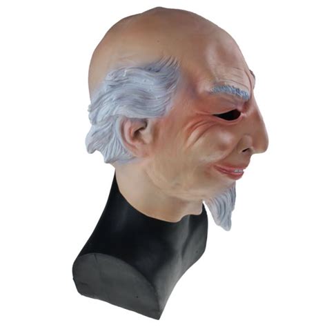 Shop For Old Man Head Latex Mask White Beard Full Head Grandpa Party Mask Halloween Carnival