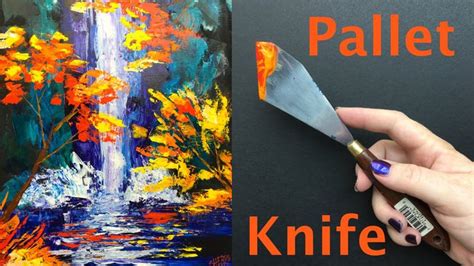 Beginner Pallet Knife Autumn Aloha Tropical Waterfall Tutorial Knife