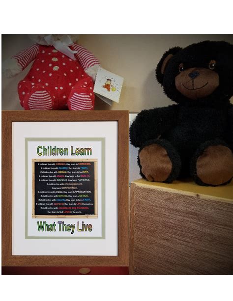 Children Learn What They Live Poem Quote By Dorothy Law Nolte Etsy Canada