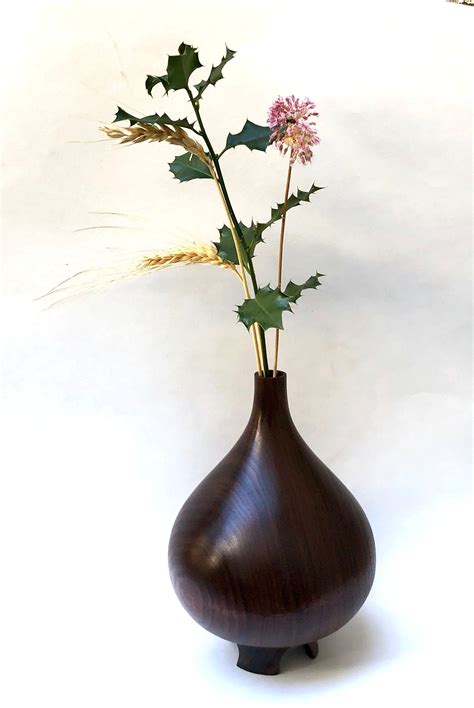 Handmade Turned Wooden Walnut Bud Vase Flower Vase Weed Pot Etsy