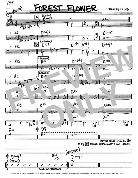 My friend the forest sheet music by nils frahm. Forest Flower Sheet Music | Charles Lloyd | Real Book ...