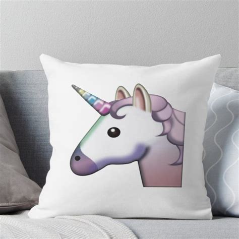 Majestic Unicorn Emoji Throw Pillow Unicorn Emoji Unicorn Pillow