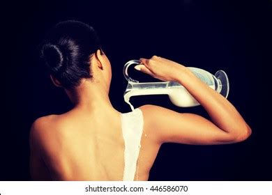 Nude Woman Milk Stock Photo 446586070 Shutterstock