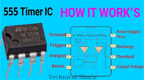 How A 555 Timer Ic Works Ne555 Pinout And Digram By Technical