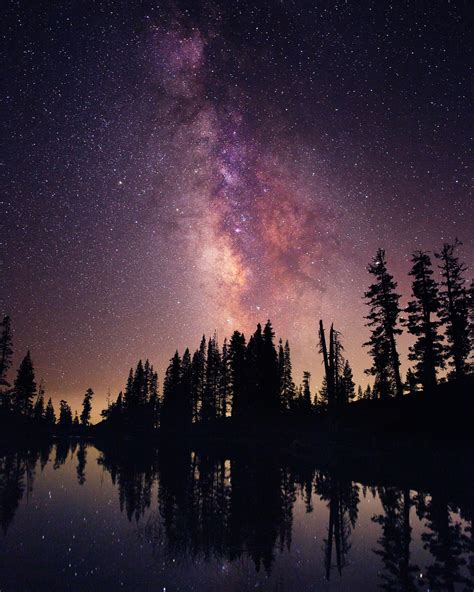 Starry Sky Over Lake Tahoe California Sky Photography Nature Night