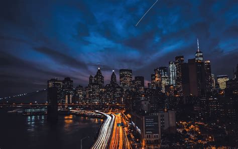 B blingbling new york city skyline canvas: Download wallpapers 4k, New York City, traffic lights ...