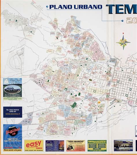 Plano Urbano Temuco 2004 Material Cartográfico Biblioteca Nacional
