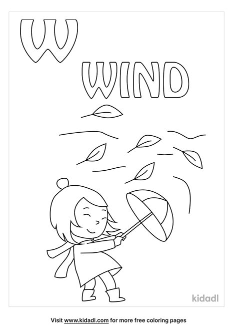 Free W Is For Wind Coloring Page Coloring Page Printables Kidadl