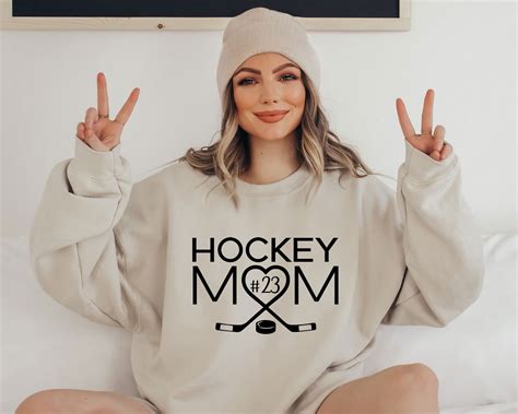 hockey mom number sweatshirt hockey player sweatshirt custom etsy