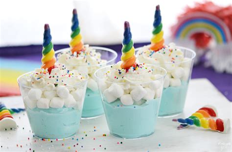There's no reason not to have a little something sweet with your favorite cup of tea. Rainbow Unicorn Dessert Cups: Unicorn Party Ideas ...