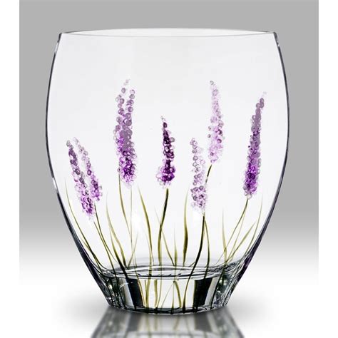 Lavender Curved Glass Vase 21cm