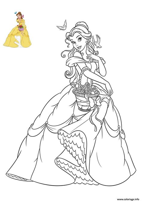 Coloriage Princesse Disney Belle  JeColorie.com