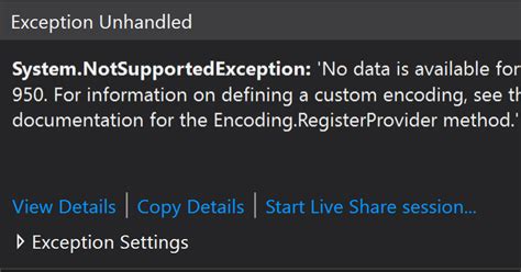 NET Core System NotSupportedException No Data Is Available For