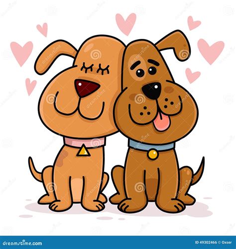 Dogs Couple In Love Stock Vector Illustration Of Collar 49302466