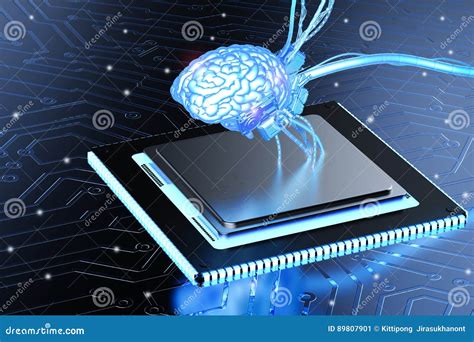 Brain On Cpu Chip Stock Image Image Of Motherboard Intellect 89807901