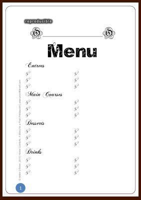 A Menu For A Restaurant With The Words Menu And Other Items On It