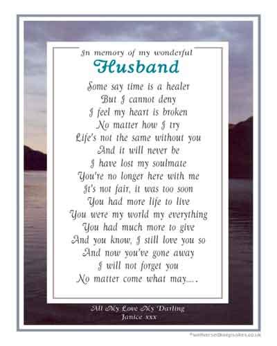 Husband Memorial Poems