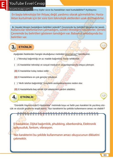 Sinif Turkce Ders Kitabi Meb Yayinlari Sayfa Cevaplari Dev Zaman