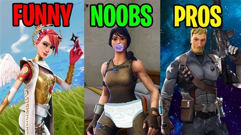 Complete Noob Takes On Team Of Pros Funny Vs Noobs Vs Pros Fortnite