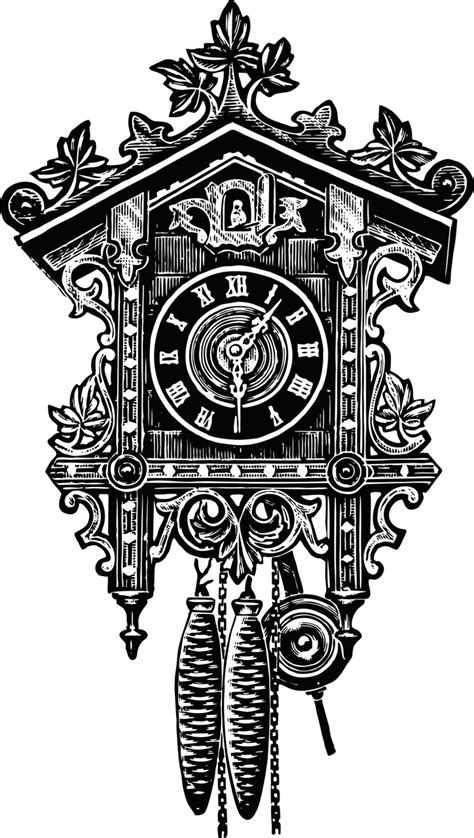 Download Cuckoo Clock Clock Vintage Illustration Royalty Free Vector