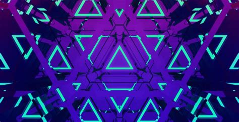 Desktop Wallpaper Abstraction The Neon Triangles Hd Image Picture