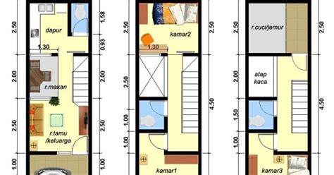Desain rumah siap bangun : Desain Rumah Lebar 3 Meter 3 Lantai 3 Kamar Tidur - PARTUKANG