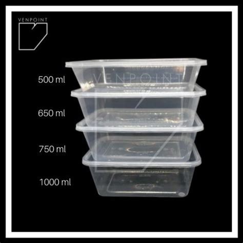 Rectangular Microwavable Plastic Container Re 500 Ml 650ml 750ml 1000ml