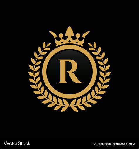 Letter R Crown Logo Royalty Free Vector Image Vectorstock