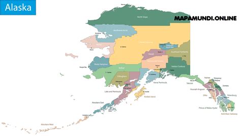 ⊛ Mapa De Alaska 🥇 Político Y Físico Imágenes Hd 2022